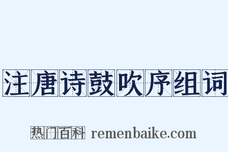 注唐诗鼓吹序组词是什么意思的图片